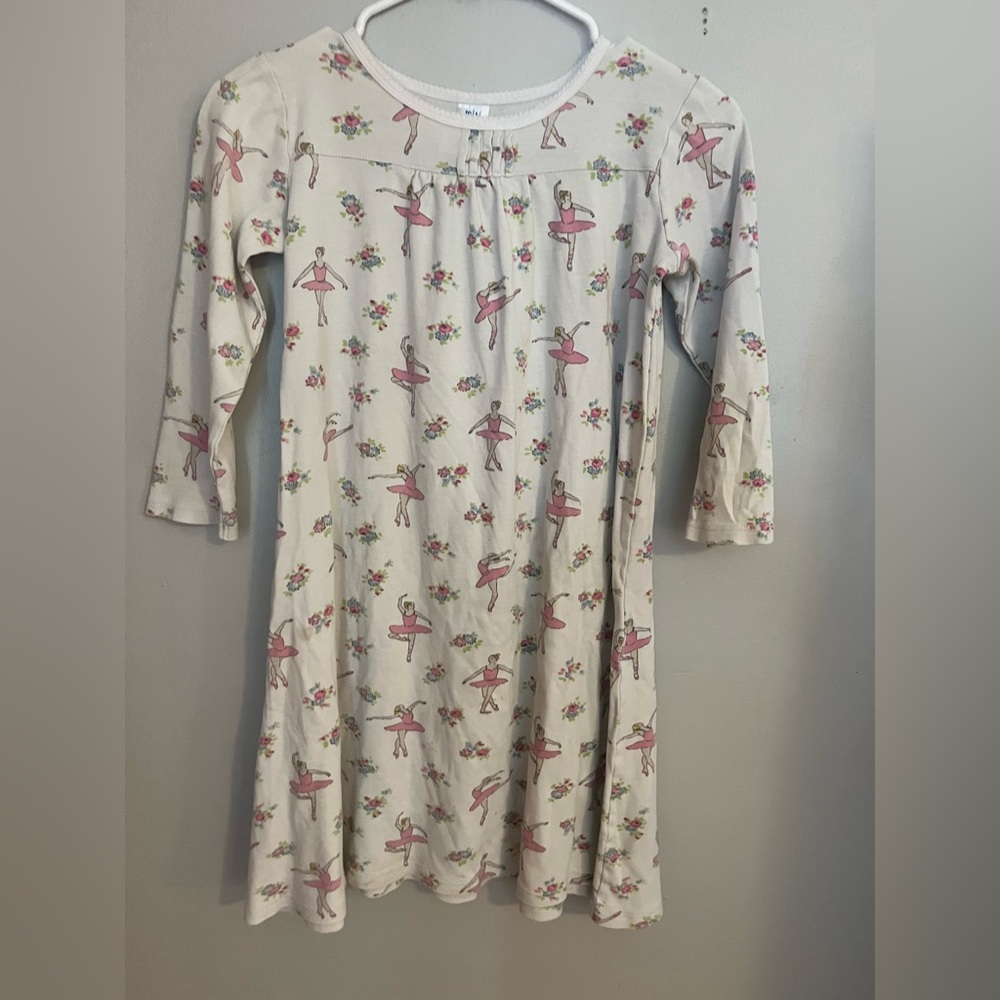 Mini Boden Girls' Ballerina Print Nightgown -‎ Pink on Cream